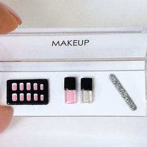 Dollhouse Miniature Makeup Cosmetic French Manicure Set One Inch Scale