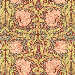 William Morris Pimpernel - 5 färgställningar - Dockhus Peel Stick Miniature Tapet - 1/12 & 1/6
