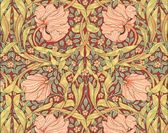 William Morris Pimpernel - 5 colorways - Doll House Peel Stick Miniature Wallpaper - 1/12 & 1/6