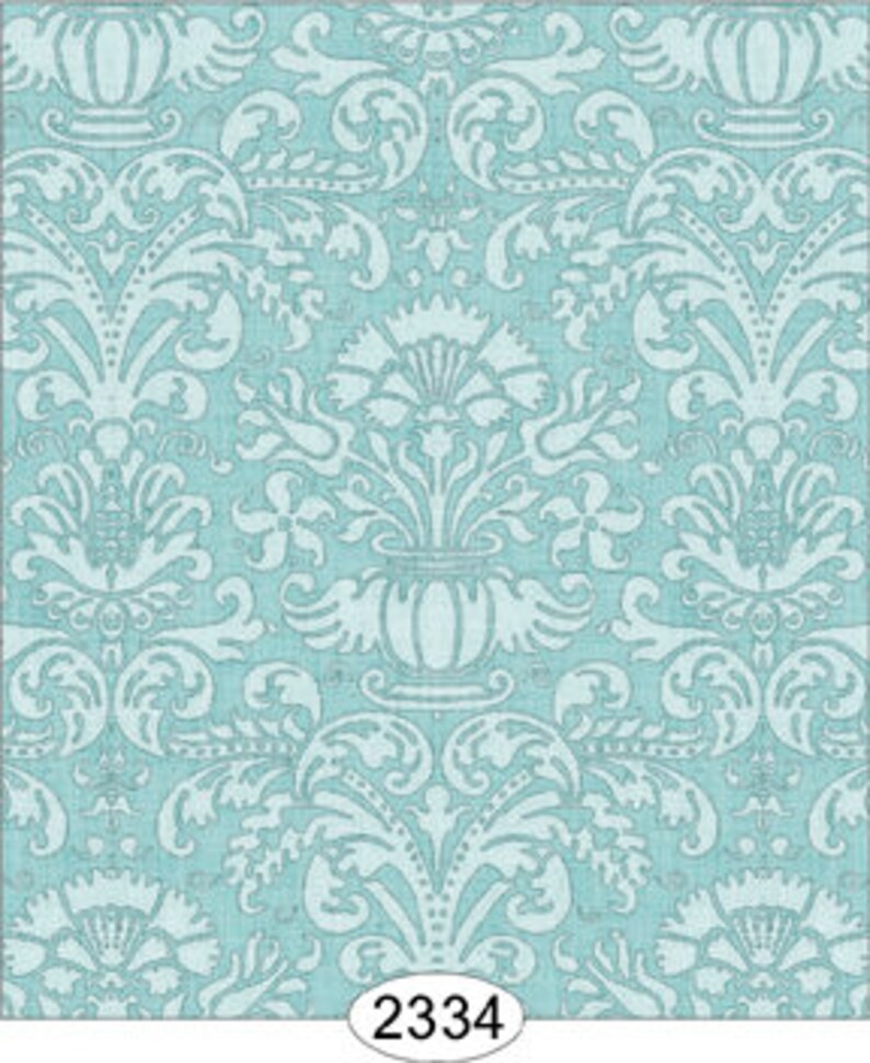 Dollhouse Peel Stick Miniature Wallpaper Damask Stripe Blue - Etsy