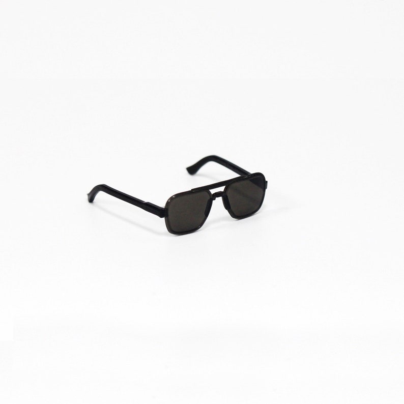 1/6 Scale Black Aviator Navigator Miniature Sunglasses for Action Figure | Fashion Royalty Integrity Toy Doll image 3