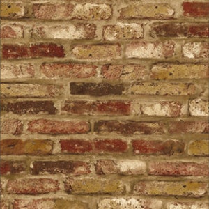 Dollhouse Peel Stick 4 Different Distressed Brick Flooring Wallpaper One Inch Scale