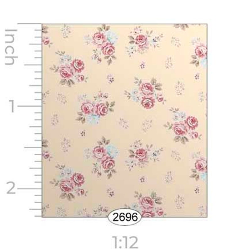 Dollhouse Floral Wallpaper Peel Stick One Inch Scale Etsy Canada