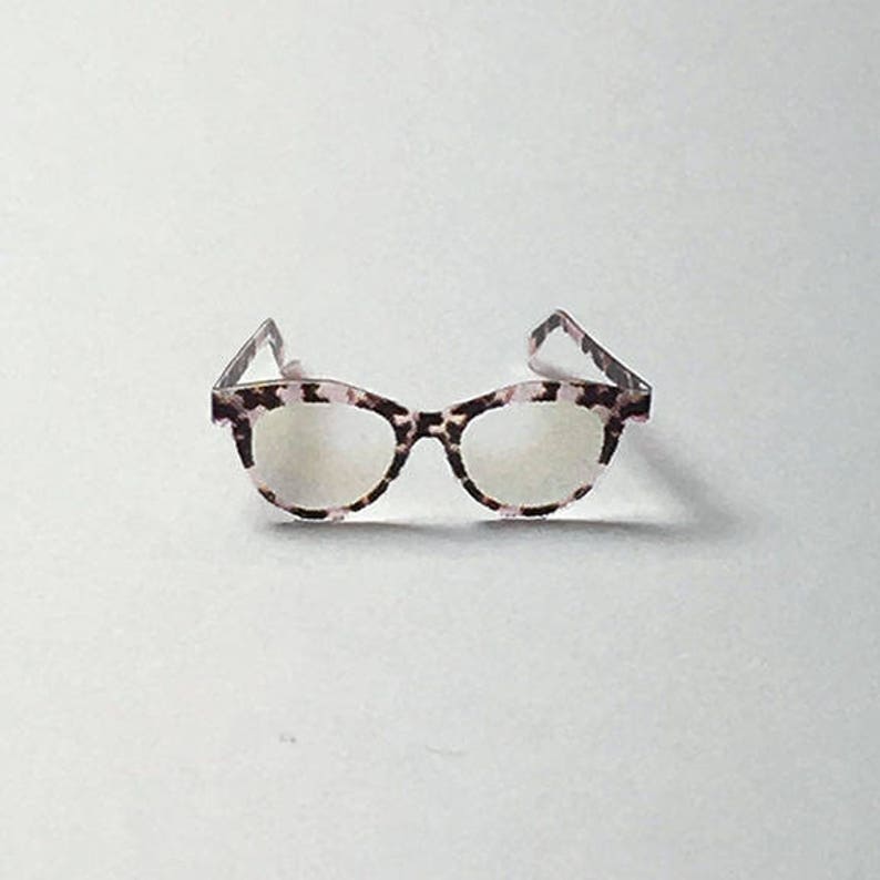 Lilly Pink Tortoise Shell Dollhouse Miniature Eyeglasses Eyewear Sunglasses 1:12 1/12 One Inch Scale 