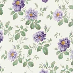 Dollhouse Peel Stick Miniature Wallpaper Floral Purple 1/12 One Inch