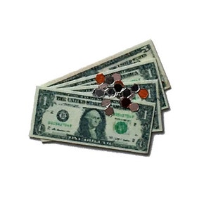 Puppenhaus Miniatur Paper Coin Geld Währung Kit USA 1 Inch Scale