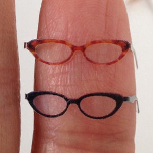 Ivy Dollhouse Miniature Eyeglasses Eyewear Black or Tortoise Shell 1:12 1/12 One Inch Scale