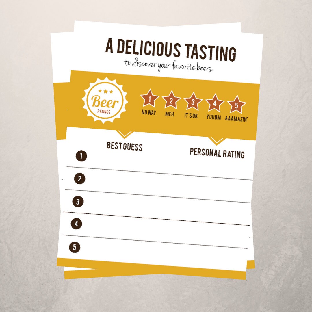 Beer Tasting Cards Etsy