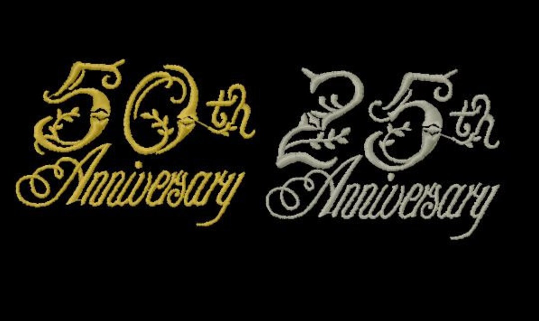 Anniversary Machine Embroidery Design 4x4 Hoop Sizepes Etsy