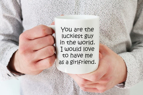 Luckiest Guy in the World Mug Funny Coffee Cup Boyfriend Luckiest Guy in the World Mug Funny Coffee Cup Boyfriend