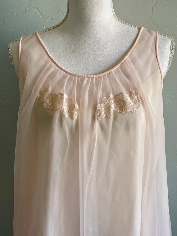 1960s Chiffon Nightgown (Medium) • Formfit Rogers 