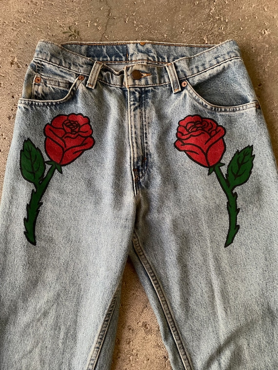 Levi’s Custom Acrylic Painted Denim Jeans • Loose 