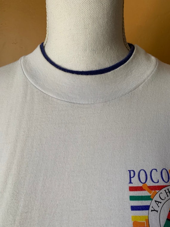 1980s Poco Loco Yacht Club T-Shirt (M) • Rolled C… - image 3