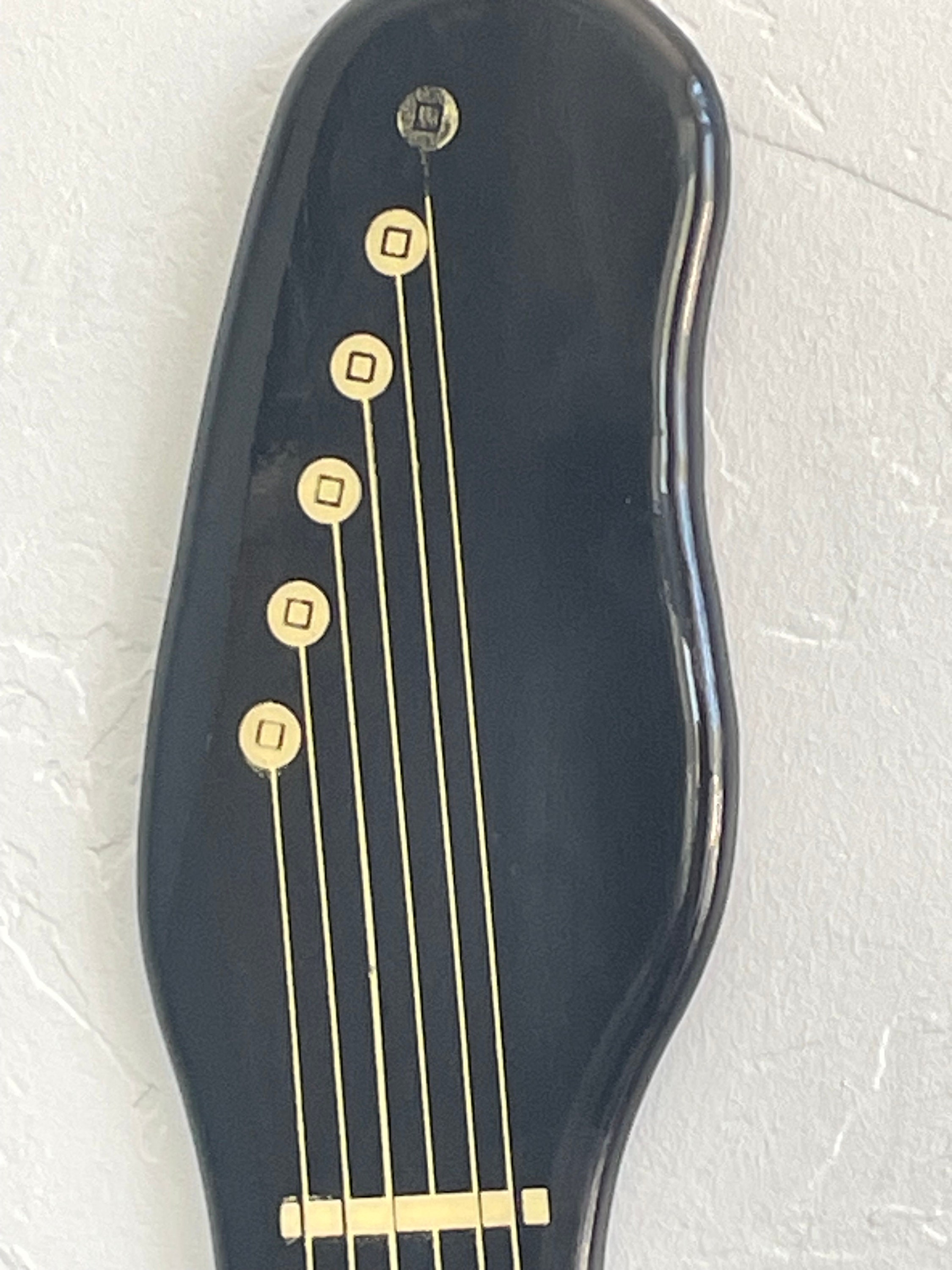 Vintage Elvis Presley Guitar Clock Lacquered Wood Wall Hanging Guitar