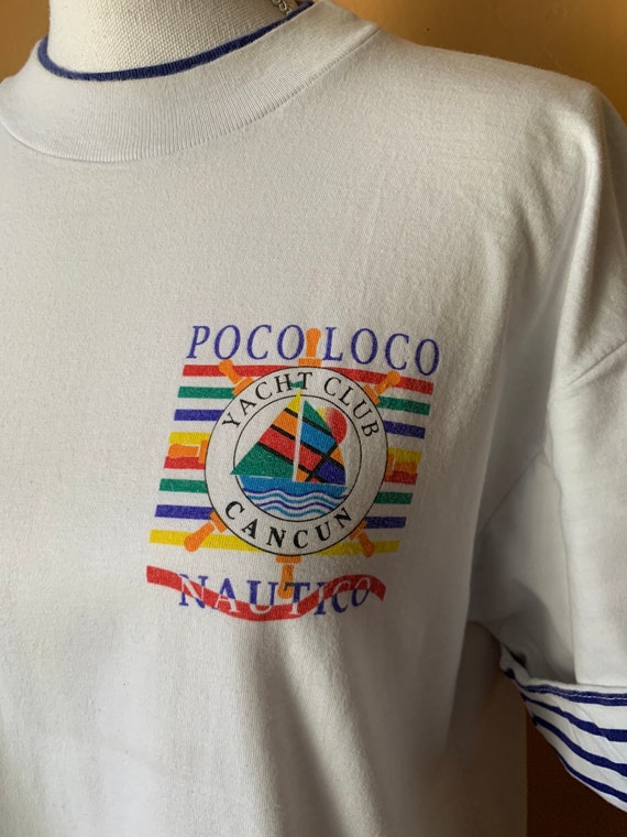 1980s Poco Loco Yacht Club T-Shirt (M) • Rolled C… - image 4