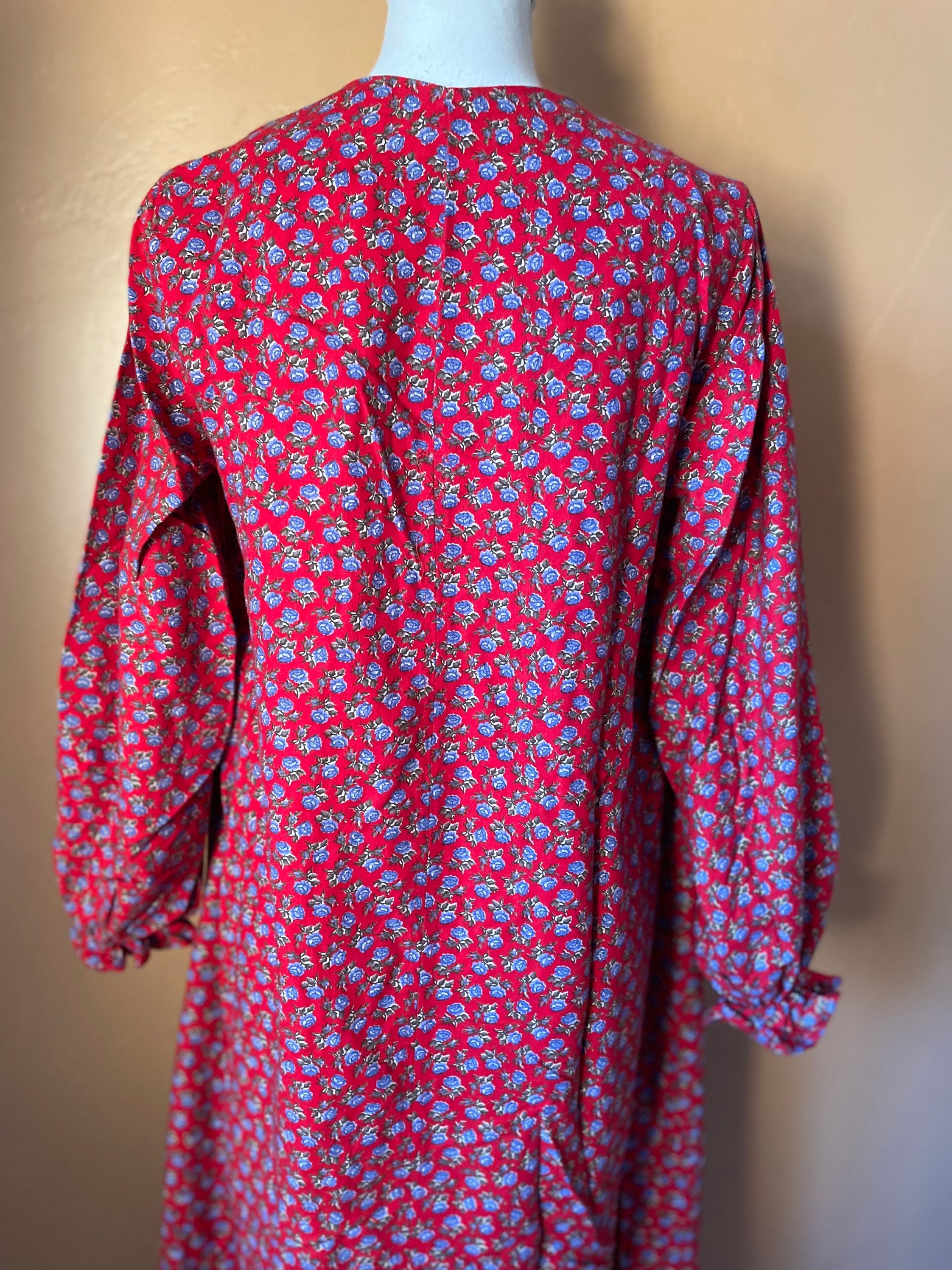 1980s Long Flannel Nightgown M Relaxed Fit Soft Cotton Etsy