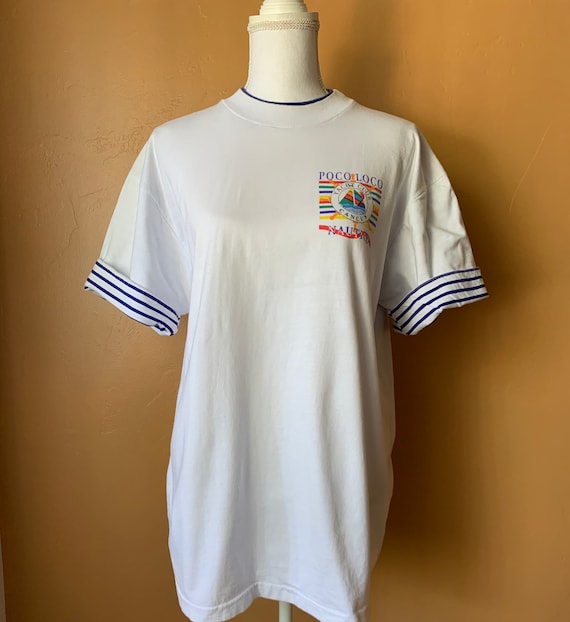 1980s Poco Loco Yacht Club T-Shirt (M) • Rolled C… - image 1