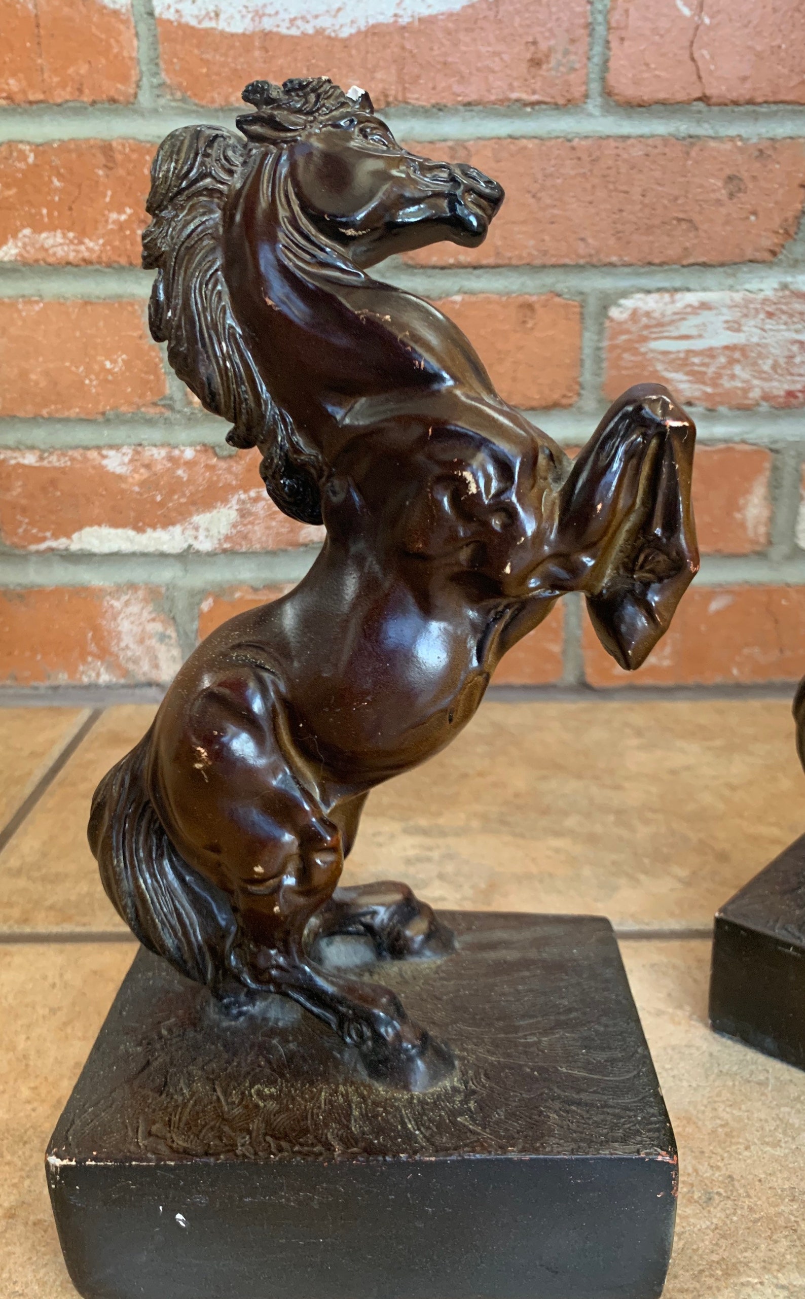 Rearing Horse Bookends Austin Sculpture Bronze Stallion Etsy