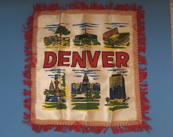 1950s DENVER Pillow Sham • Collectible State Souvenir • State Pillow