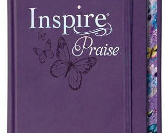 NLT Inspire Praise Journaling Bible in Purple Hardcover - Religious gift under 50 - Christmas gift for aunt, friend - New Living Translation