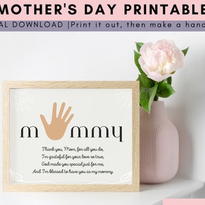 Cristão baseado na fé para impressão para o Dia das Mães, presente de lembrança personalizado para a mãe da criança Arte impressa à mão - tamanho carta Download instantâneo