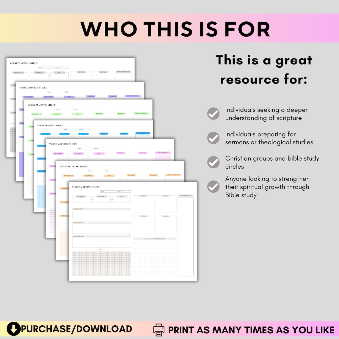 Bible Verse Mapping Sheet, Printable Scripture Mapping Journal Page ...