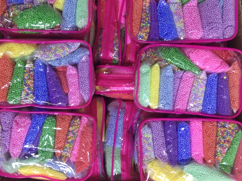 Foam beads for slime Set of 13 colored foam bead bags for | Etsy