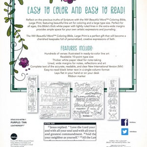 LARGE PRINT NIV Coloring Bible for Bible Journaling - Beautiful Word
