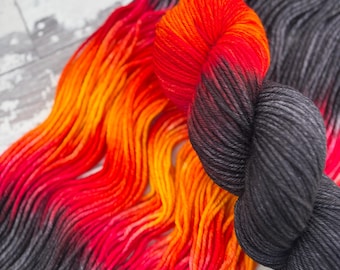 Embers - Hand dyed superwash merino