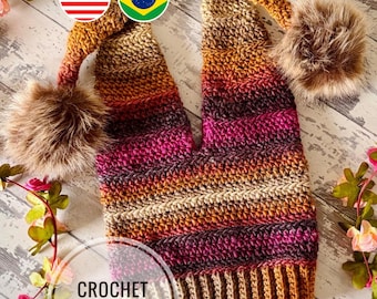 Cozy Jester Hat - Crochet Pattern - English & Portuguese