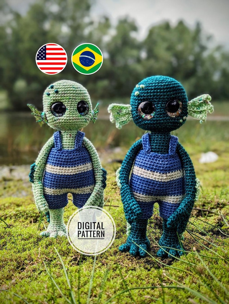 Lochlan das Seeungeheuer - Amigurumi Häkelanleitung - Erhältlich in Englisch, Spanisch Bild 1