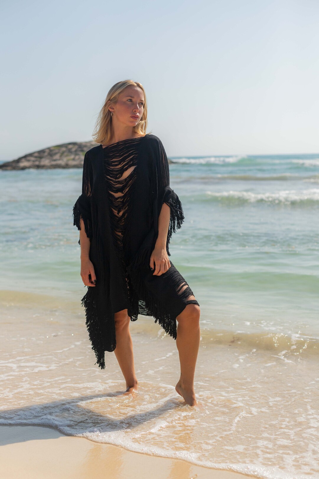 oversized poncho dress Boho Poncho Beach Dress Women Hippie Festival Outfit Priestess Dress Summer Tunic Coverup Lounge Wear Patio Gown / Coffee