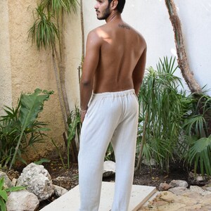 Sand color very soft linen pants image 2