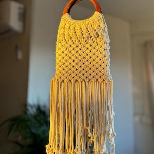 Cotton macrame hand bag