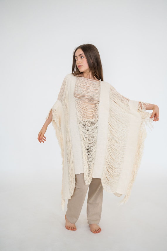 oversized poncho dress Praiano Oversized Pleated Poncho Dress