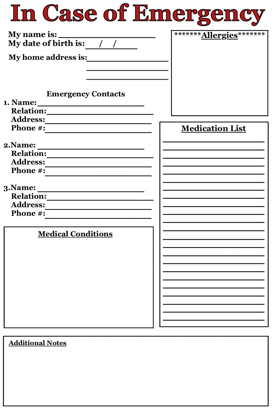 Emergency Sheet - Etsy
