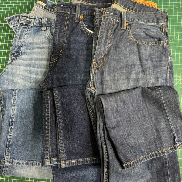 Recycled Jeans for Upcycling/Reclaimed blue jeans for crafts