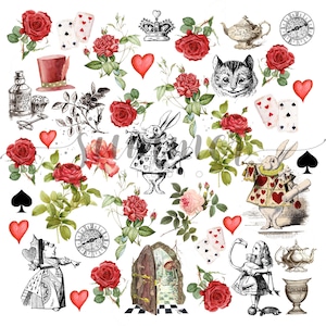 Zomerstudio Alice in Wonderland 12x12" enkel vel