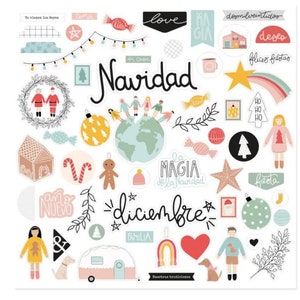 Mintopia Diciembre - Spaanplaatsticker - 12x12"