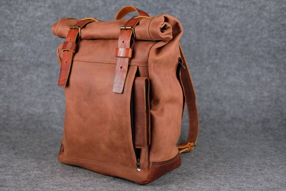 Leather backpack