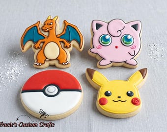 Conjunto de cortadores Pokémon - Pikachu, Charizard, Jigglypuff, Pokébola - Individuais ou Conjunto Completo - PLA resistente e seguro para alimentos - Fácil identificação