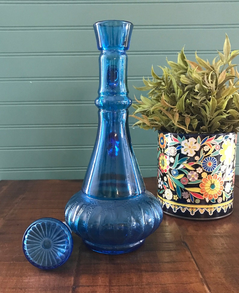 Jim Beam Collector Bottle/jim Beam Blue Decanter With Etsy