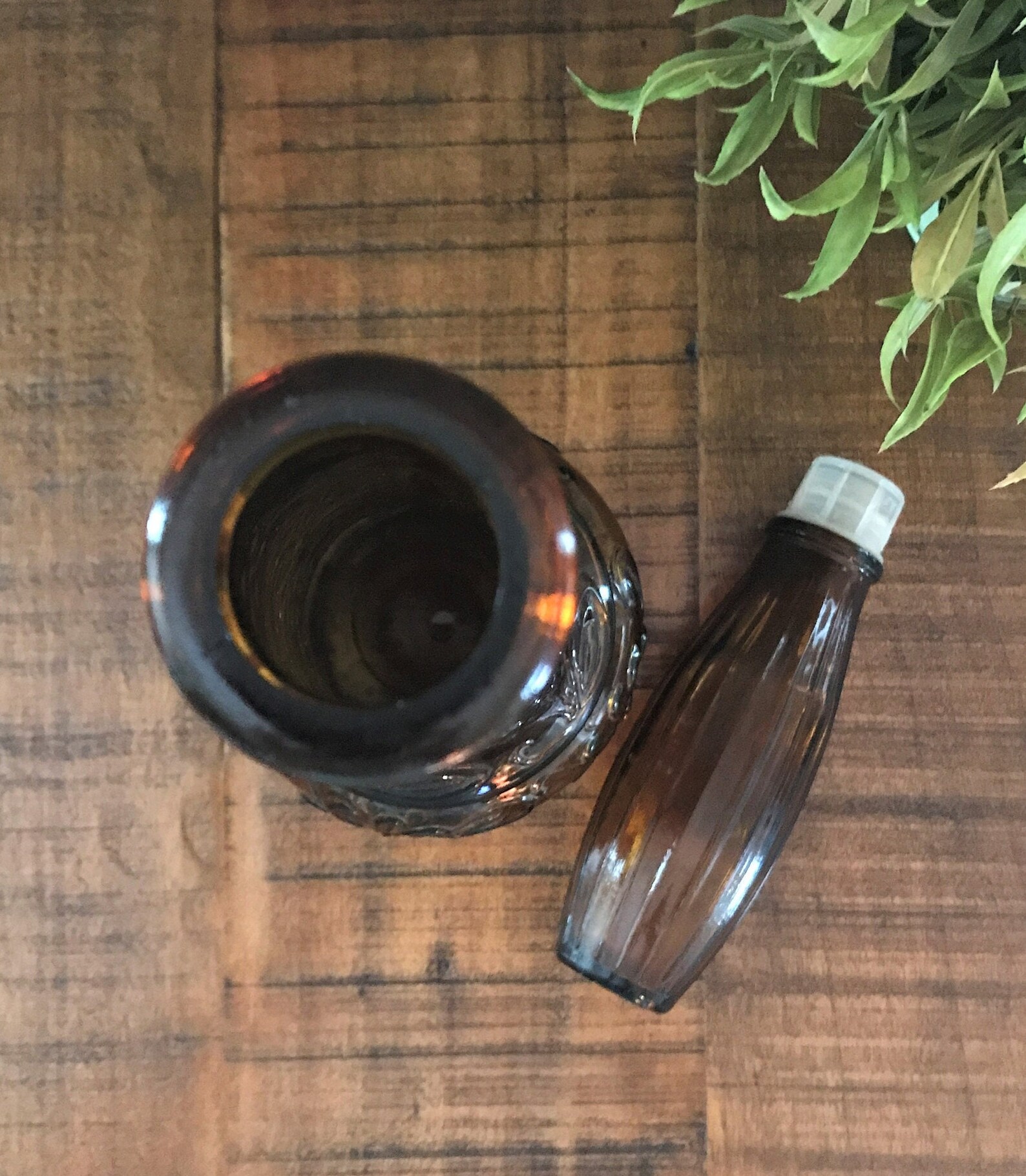 Dabs Portugal Amber Glass Bottle Decanter/amber Glass Genie Etsy