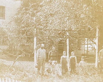 Antique Family Photograph: Sepia Tone-Turn of Century Photo-Homestead Location