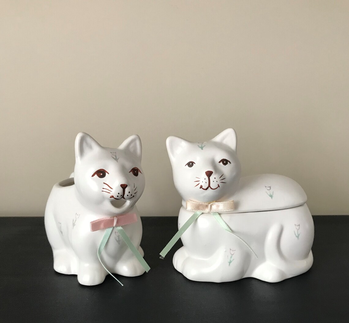 Vintage Cat Creamer and Sugar/summit Collection Cat Creamer Etsy