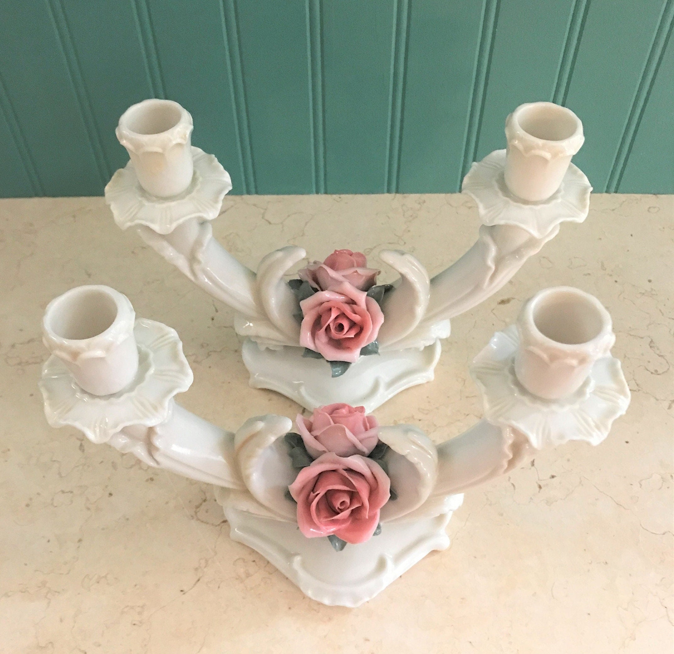 Ianthe】 薔薇モチーフのキャンドルスタンドセット シングルスタンド 2