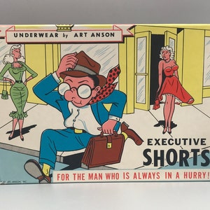 Vintage Gag Gift/Vintage Dirty Santa Gift/Vintage White Elephant Gift/1961 Art Anson Executive Shorts/Emergency Shorts/Emergency Underwear