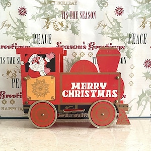 Porta-cartões de Natal MCM Santa Train/Porta-cartões de Natal dobrável/Trem de Natal