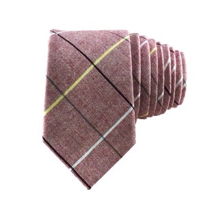 100% High Quality Cotton Red Tartan  Tie