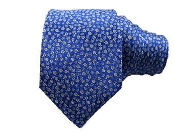 100% High Quality Silk Blue Floral  Slim Modern Tie